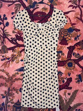 Vintage-Style Polka Dot Princess-Sleeve Dress